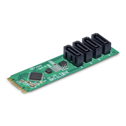 StarTech.com 4-Port M.2 to SATA Adapter Card, M.2 PCIe 3.0 to SATA HDD/SSD Expansion Hub