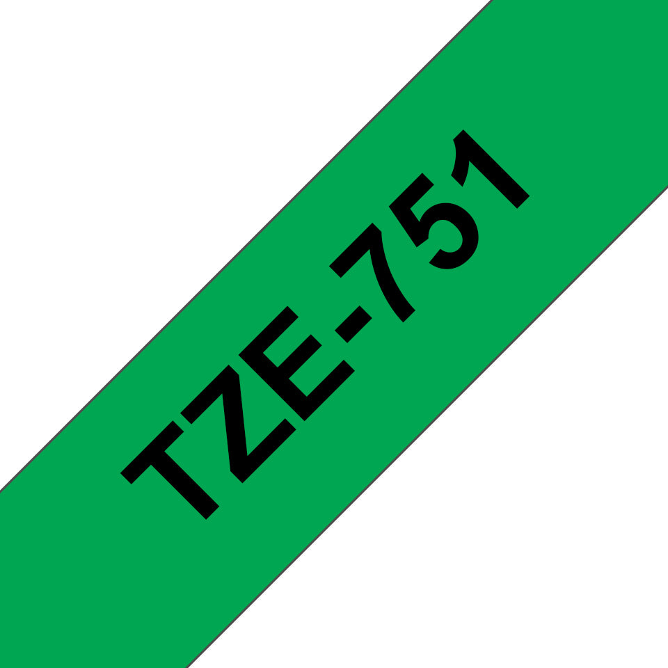Brother TZE-751 DirectLabel black on green Laminat 24mm x 8m for Brother P-Touch TZ Labels