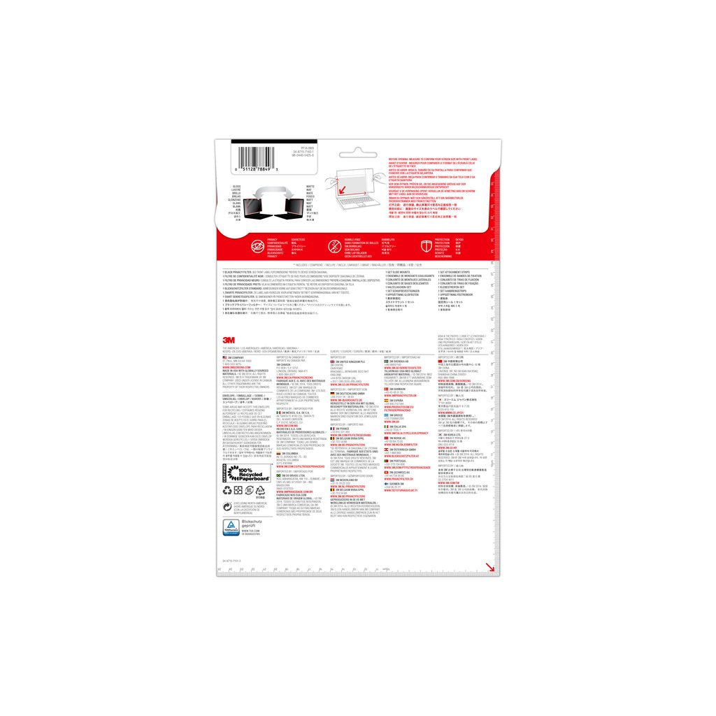 3M Black Privacy Filter for Notebooks PF14.0W Privacy Screen