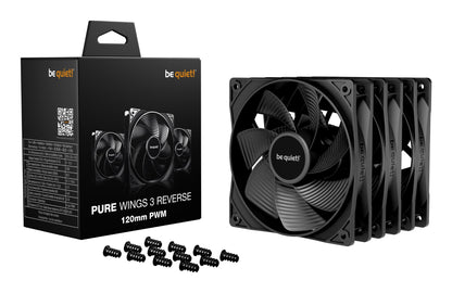 be quiet! Pure Wings 3 120mm | PWM Reverse Triple-Pack Computer case Fan 12 cm Black Cooling