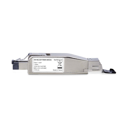 StarTech.com Gigabit Fiber to RJ45 Ethernet Media Converter Dongle, Optical Singlemode 10km/Multimode 800m, PoE Powered, Compact Design, Metal Housing, Micro Mini, TAA Networking