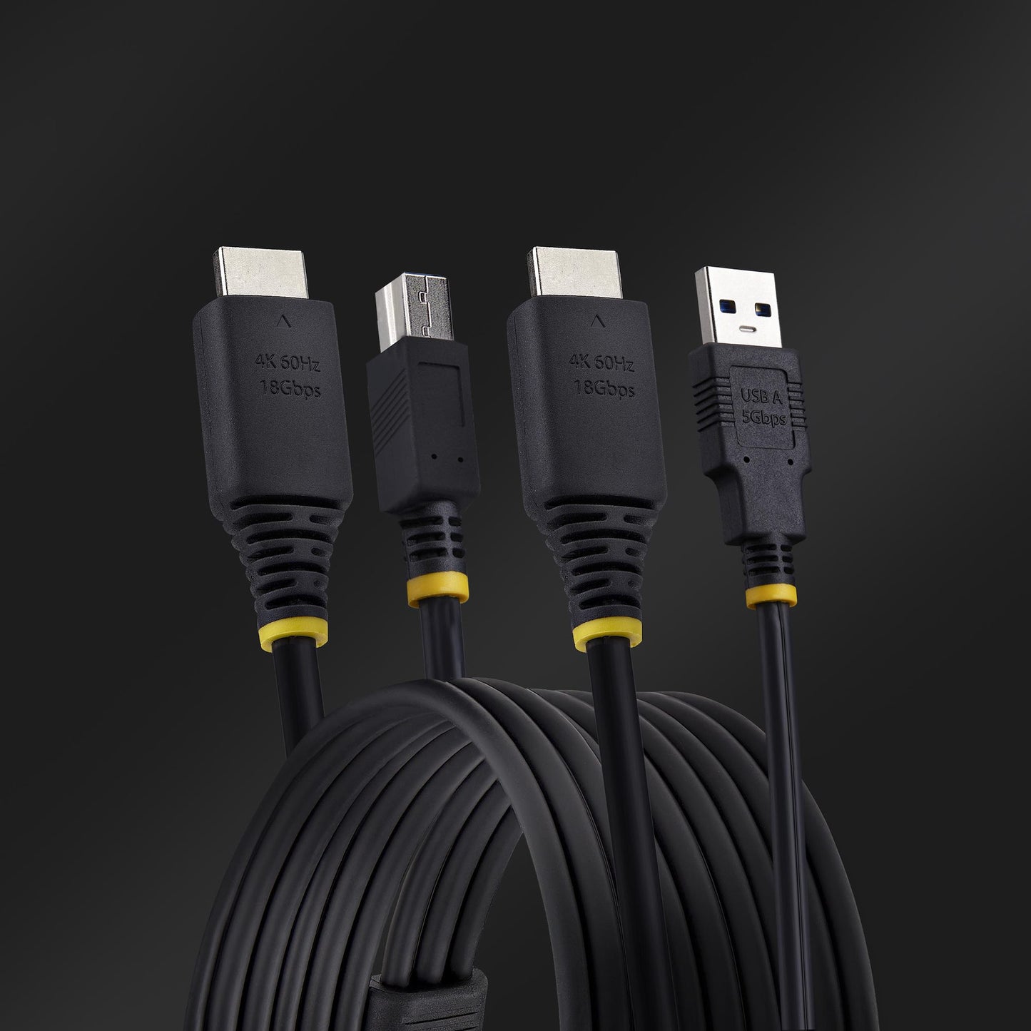 StarTech.com 10ft (3m) HDMI and USB 5Gbps KVM Cable, 4K 60Hz, HDMI 2.0 and USB Combo