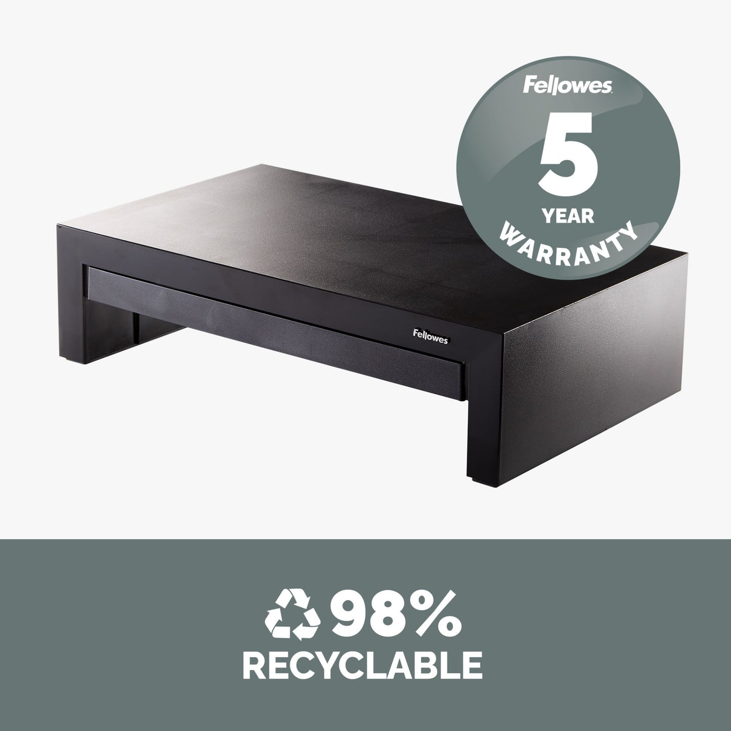 Fellowes Computer Monitor Stand with 3 Height Adjustments - Designer Suites Monitor Mount