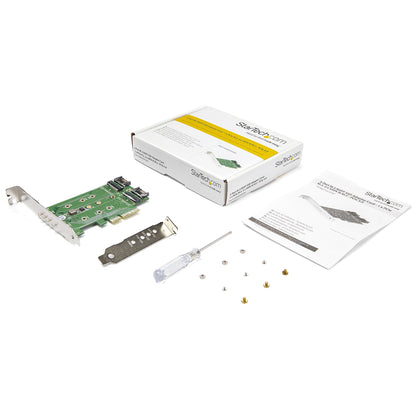 StarTech.com 3-Port M.2 SSD (NGFF) Adapter Card - 1 x PCIe (NVMe) M.2, 2 x SATA III Hub