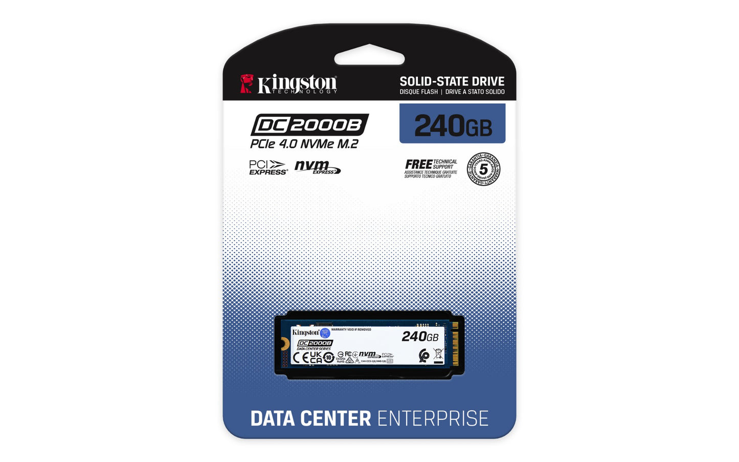 Kingston Technology SEDC2000BYM8/240G 240GB M.2 NVMe PCIe Gen4 Enterprise SSD