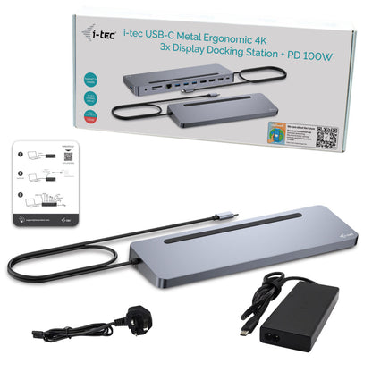 i-tec Metal Ergonomic 3x USB-C Docking Station 100W (T2PDPRO)