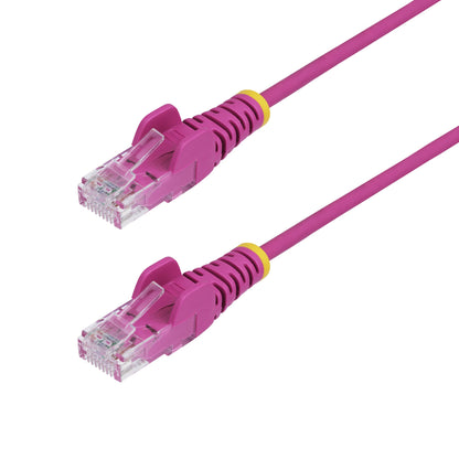 StarTech.com 15m Pink Slim CAT6 Ethernet Cable, Snagless, 100W PoE, UTP, LSZH, 28AWG
