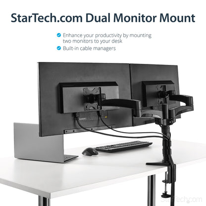 StarTech.com Desk-Mount Dual Monitor Arm - Articulating - For up to 24"