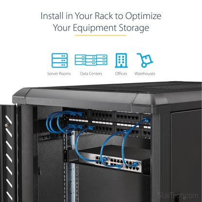 StarTech.com 2U Server Rack Shelf - Universal Rack Mount Cantilever Shelf for 19" (ABSHELF)