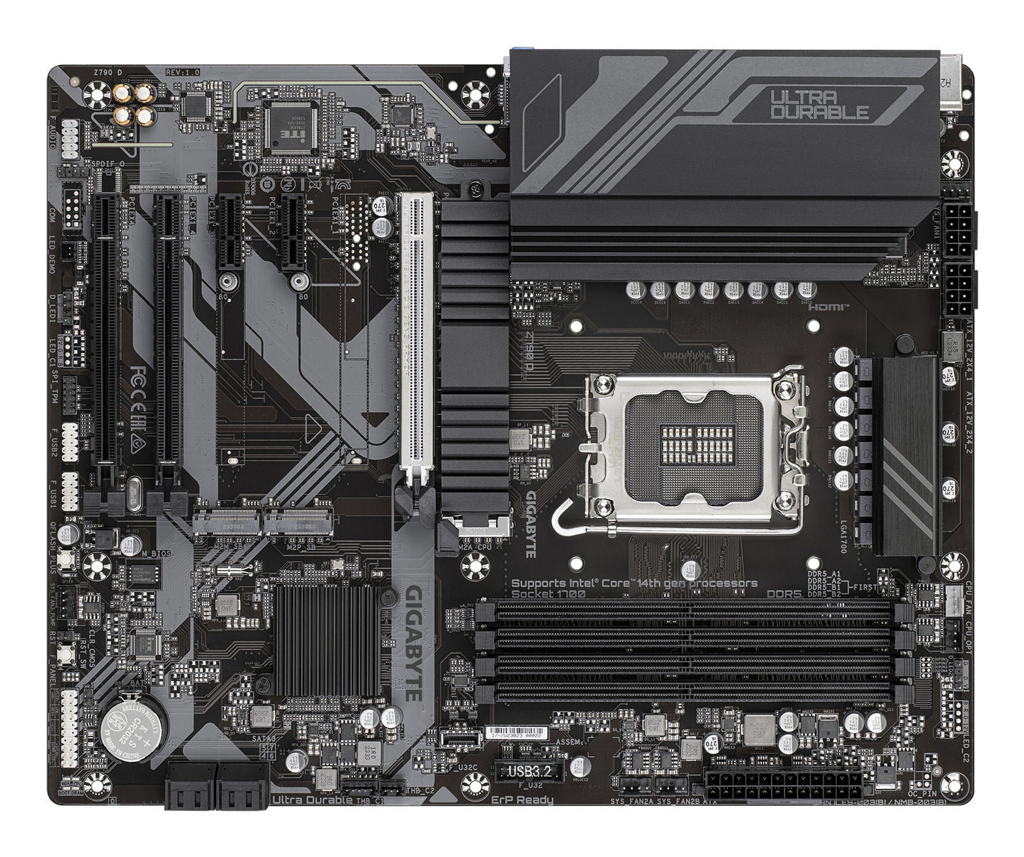 Gigabyte Z790 D Motherboard - Supports Intel Core 14th Gen CPUs, 12+1+１ Phases