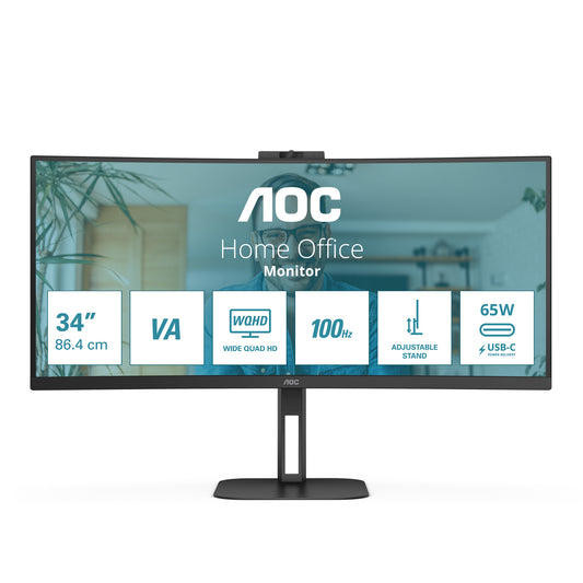 AOC V5 CU34V5CW 34" UWQHD VA 100Hz Curved Monitor
