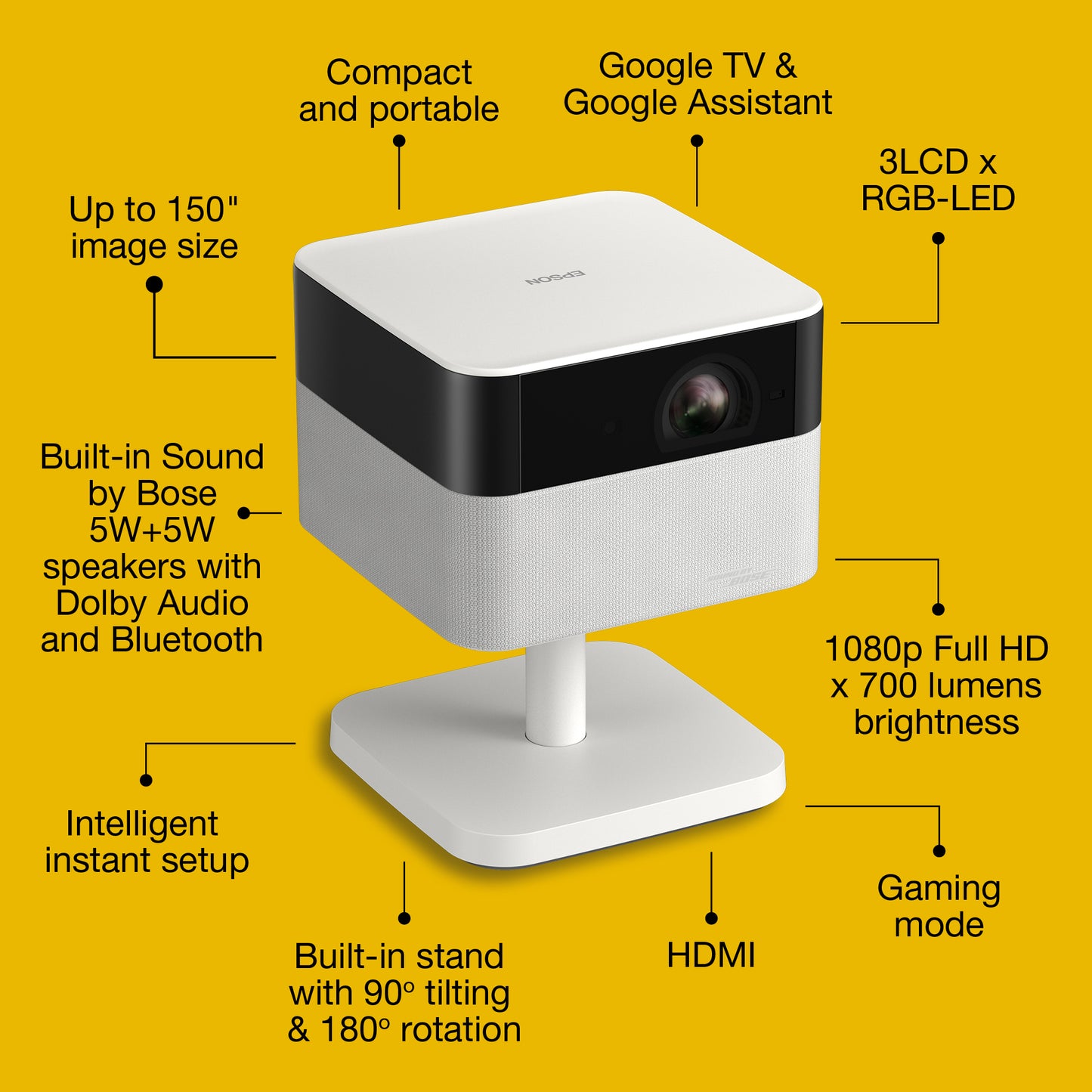 Epson Lifestudio Flex — EF-71 Diamond White Projector