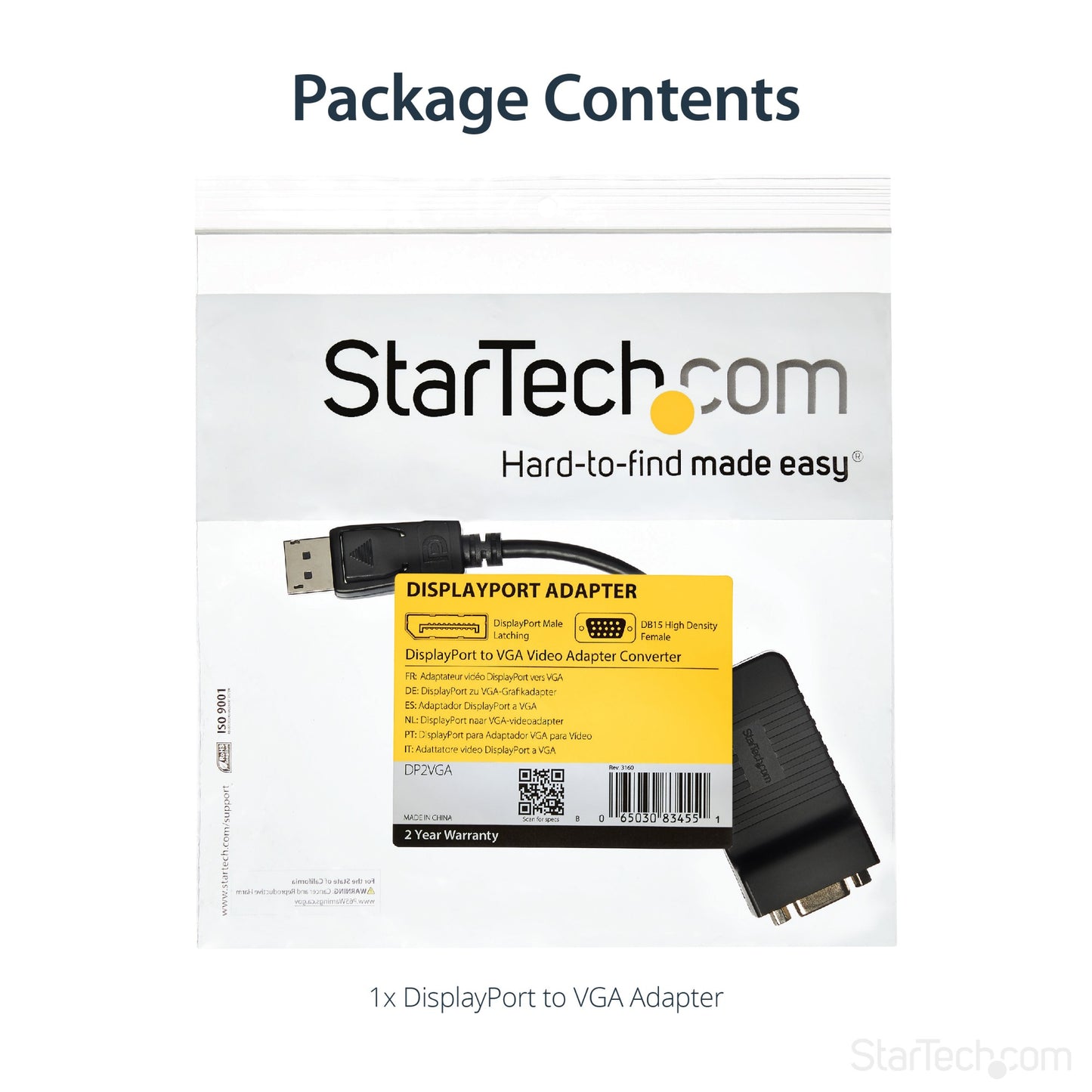 StarTech.com DisplayPort to VGA Adapter - Active DP to VGA Converter - 1080p Video Cable