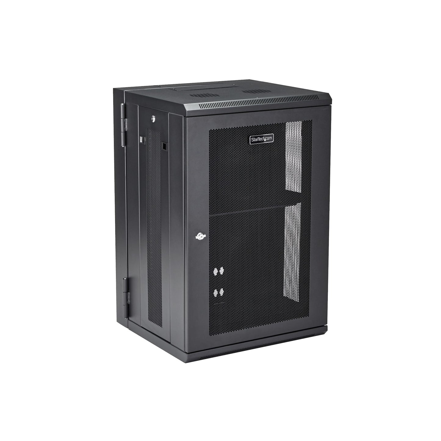 StarTech.com 4-Post 18U Wall Mount Network Cabinet with 1U Shelf, 19" Hinged Rack