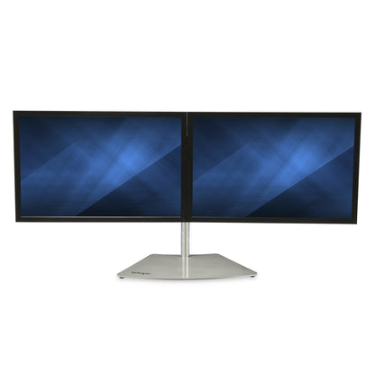 StarTech.com Dual Monitor Stand - Ergonomic Free Standing Dual Monitor Desktop Stand Mount