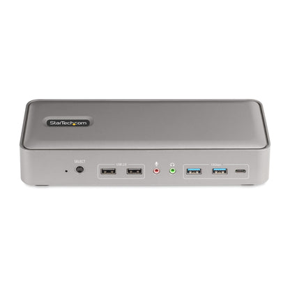 StarTech.com Dual-Laptop USB-C KVM Docking Station, Dual Monitor 4K 60Hz DisplayPort KVM Switch