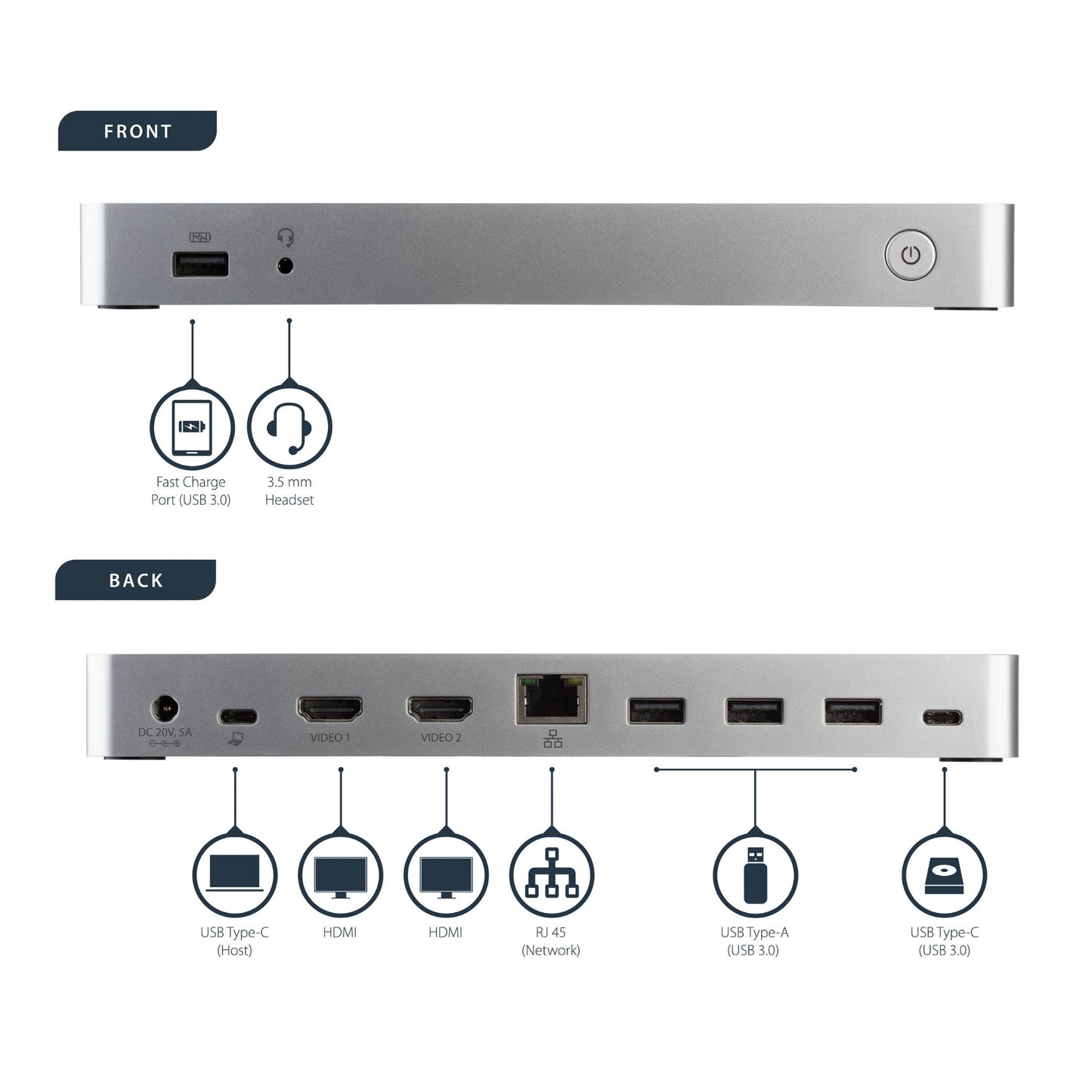 StarTech.com Monitor Power Delivery Thunderbolt 3 Docking Station 60W