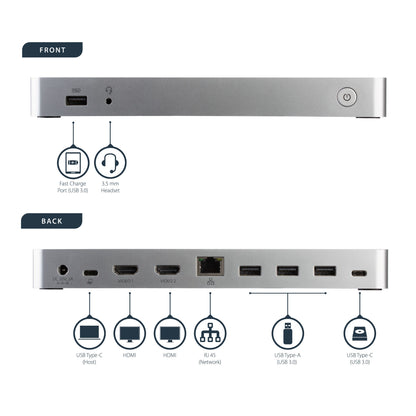 StarTech.com Monitor Power Delivery Thunderbolt 3 Docking Station 60W