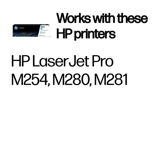 HP CF541X/203X Cyan Toner Cartridge (2.5K pages, HP Pro M 254)