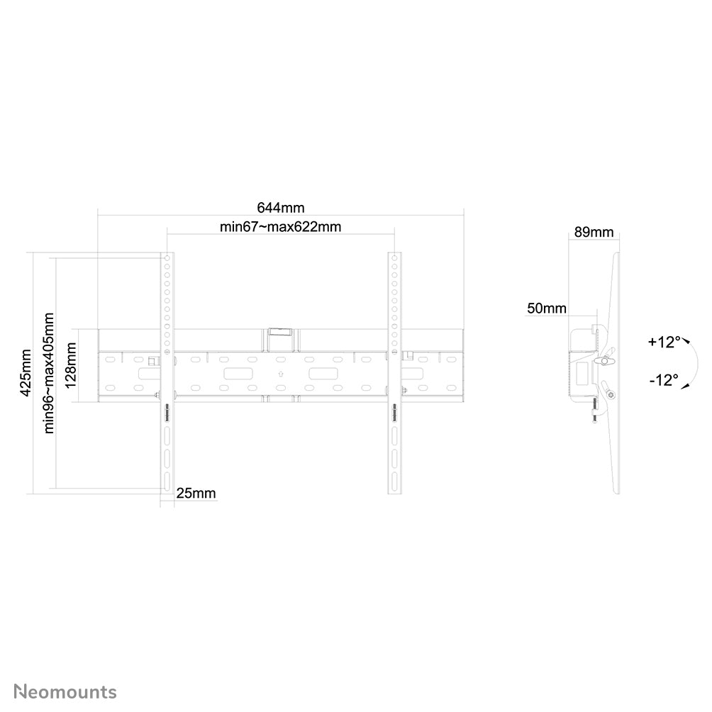 Neomounts LFD-W2640MP TV mount wall 37-75" - tiltable