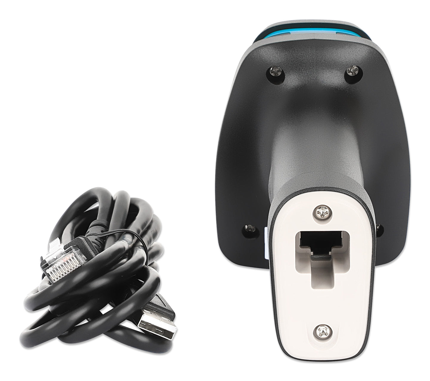 Manhattan 2D Long Range LED Barcode Scanner, USB, 450mm Scan Depth, Max Ambient