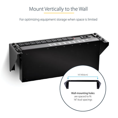 StarTech.com 3U 19” Wall Mount Vertical Rack Bracket, Wall Mount Patch Panel Bracket