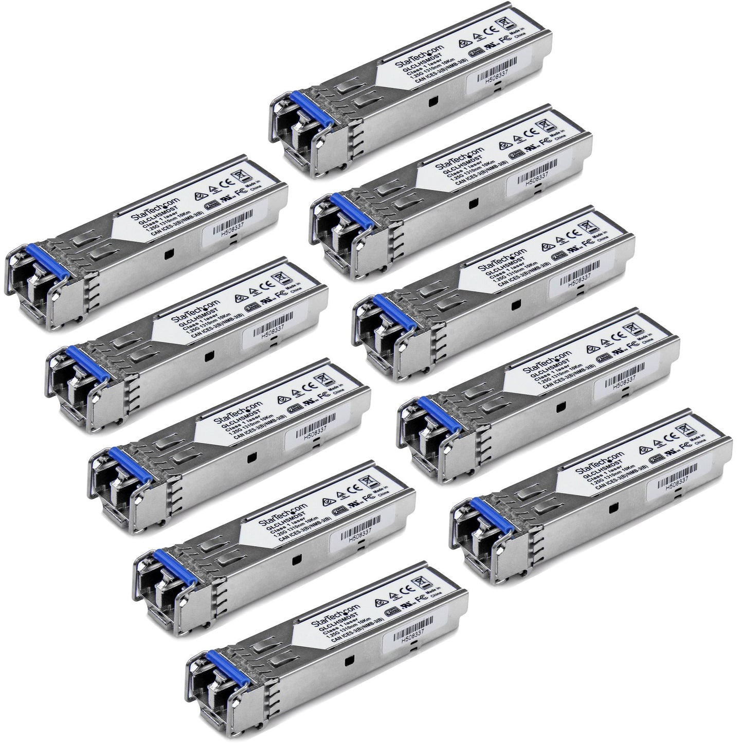 StarTech.com Cisco GLC-LH-SMD Compatible SFP Module (10 Pack) - 1000BASE-LX/LH - 1GbE Single Mode Fiber SMF Optic Transceiver - 1GE Gigabit Ethernet SFP - LC 10km - 1310nm - DDM Cisco Firepower, ASR920, IE2000 Networking