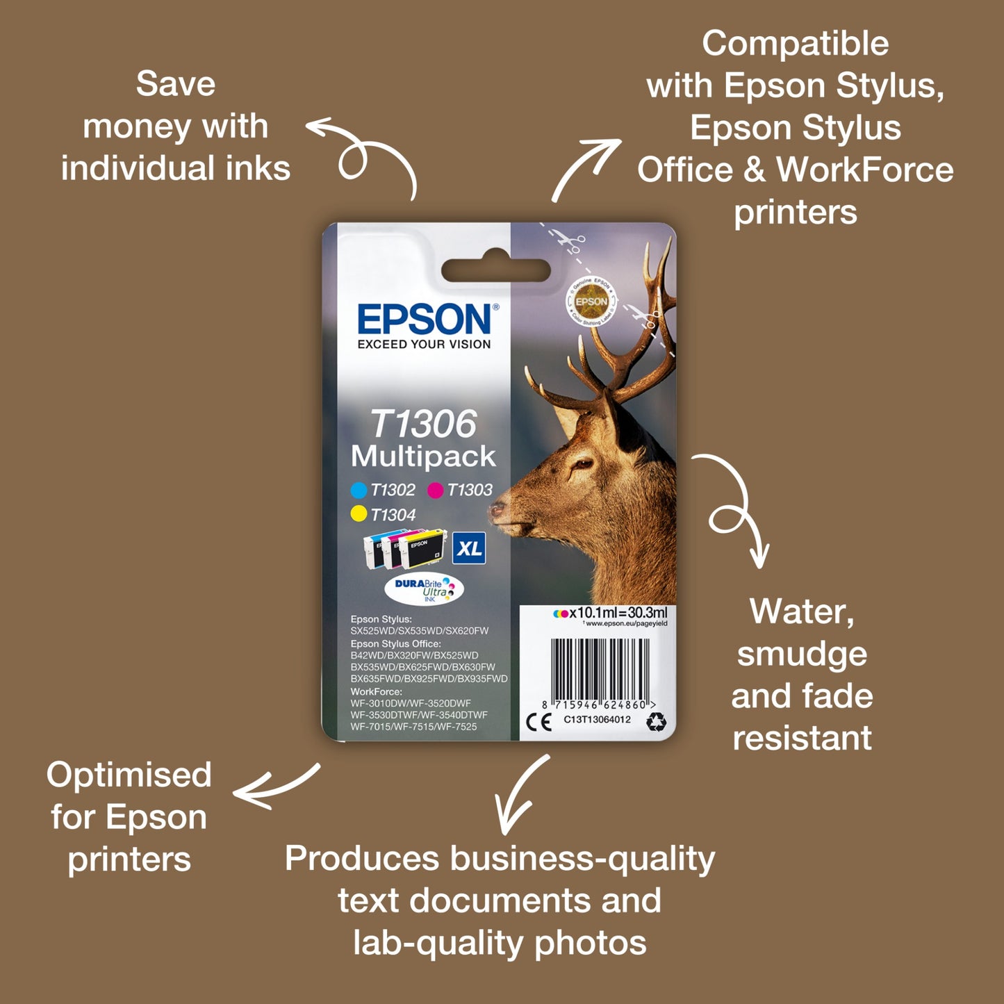 Epson C13T13014012/T1301 Black Ink Cartridge (945 pages)