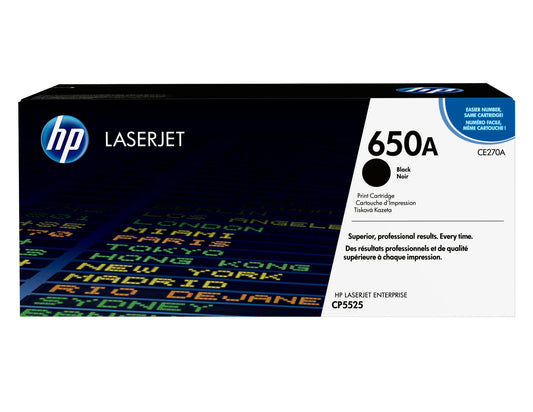 HP CE270A/650A Black Toner Cartridge (13.5K pages, HP CLJ CP 5525)