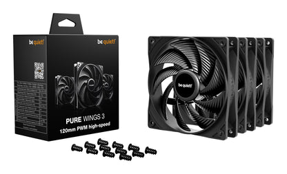 be quiet! Pure Wings 3 120mm | PWM high-speed Triple Pack Computer case Fan 12 cm Cooling
