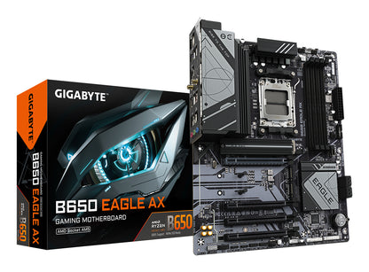 Gigabyte B650 EAGLE AX Motherboard - AMD Ryzen 9000 Series CPUs, 12+2+2 Phases VRM