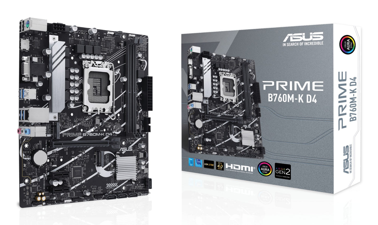 ASUS PRIME B760M-K D4 Intel B760 LGA 1700 micro ATX Motherboard
