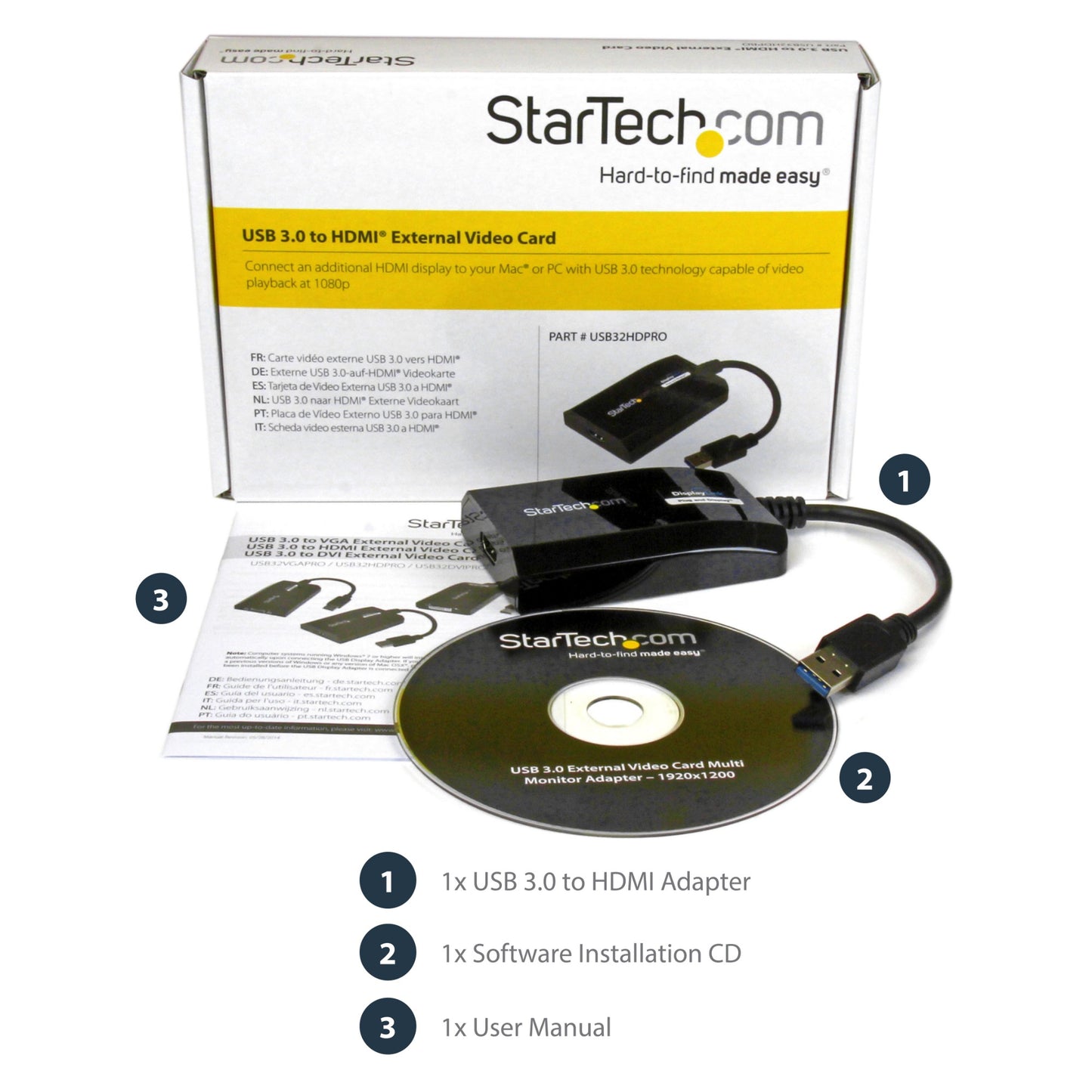 StarTech.com USB 3.0 to HDMI Adapter - DisplayLink Certified - 1080p (1920x1200) Hub