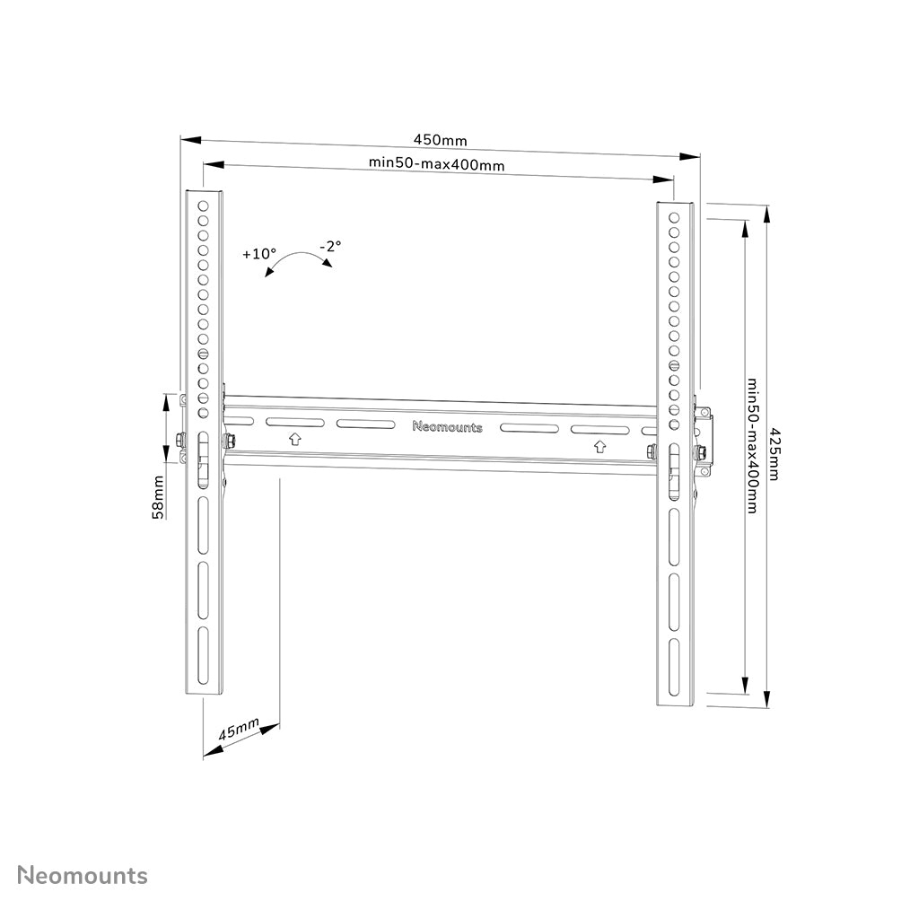 Neomounts WL35-350BL14 TV mount wall 32-65" - tiltable - lockable - easy install