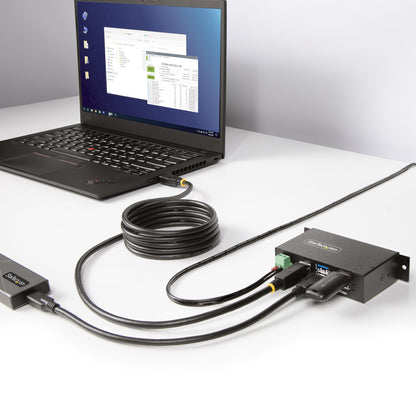 StarTech.com 4-Port Managed USB Hub with 4x USB-A, Heavy Duty with Metal Industrial