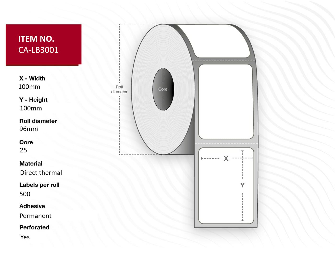 CAPTURE CA-LB3001 printer label White Labels