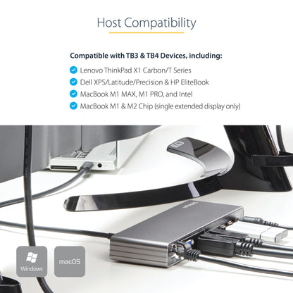 StarTech.com 60Hz Monitor TB3 Thunderbolt 3 Docking Station 85W
