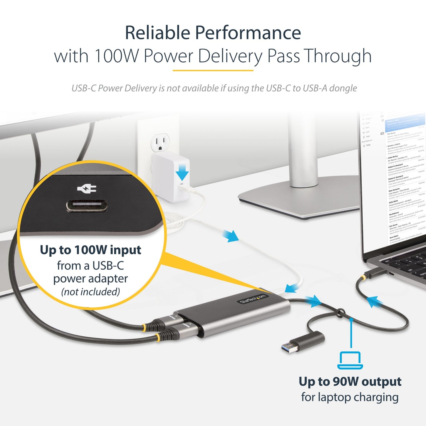 StarTech.com USB-C to Dual-HDMI Adapter - USB-C or A to 2x HDMI - 4K 60Hz - 100W Hub