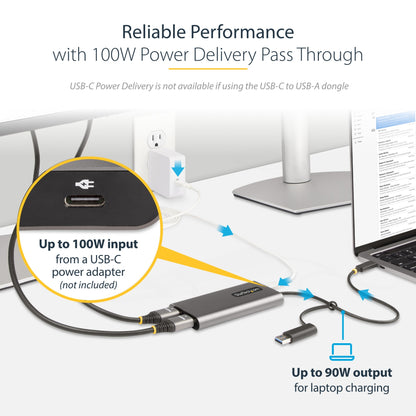 StarTech.com USB-C to Dual-HDMI Adapter - USB-C or A to 2x HDMI - 4K 60Hz - 100W Hub