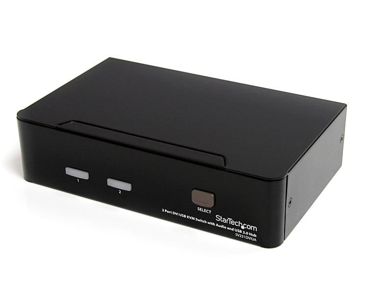 StarTech.com 2 Port DVI USB KVM Switch with Audio and USB 2.0 Hub - TAA