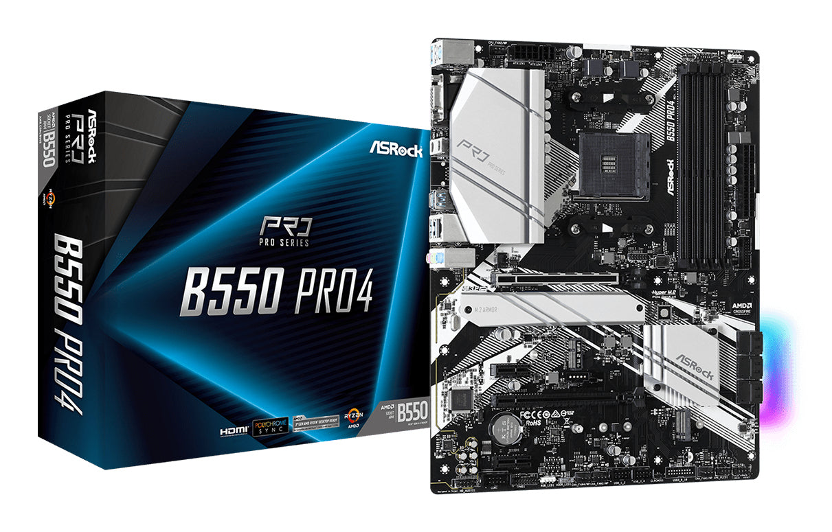 Asrock B550 Pro4 AMD B550 Socket AM4 ATX Motherboard