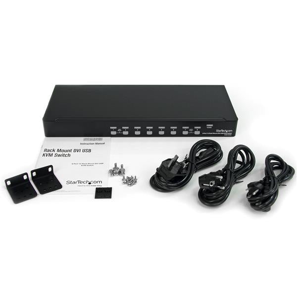 StarTech.com 8 Port 1U Rackmount DVI USB KVM Switch - TAA