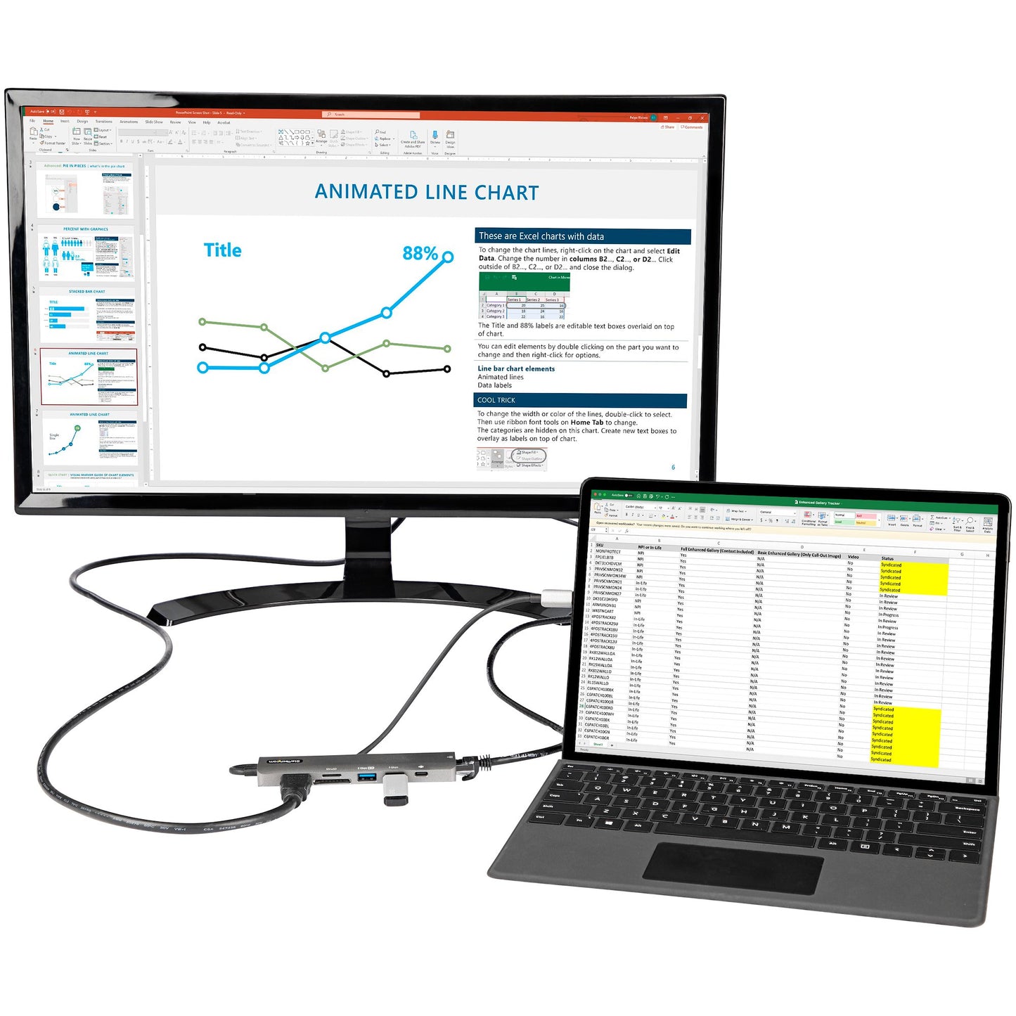 StarTech.com Multiport Adapter Hub USB-C Docking Station 100W