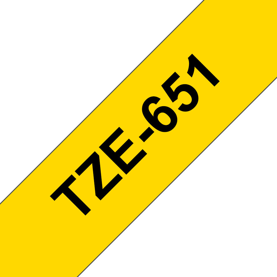Brother TZE-651 DirectLabel black on yellow Laminat 24mm x 8m for Brother P-Touch TZ Labels