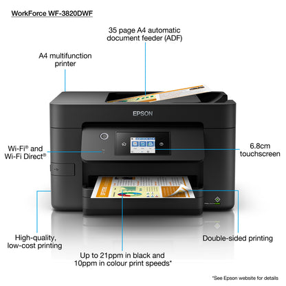 Epson WorkForce Pro WF-3820DWF Inkjet A4 4800 x 2400 DPI 21 ppm Wi-Fi Printer