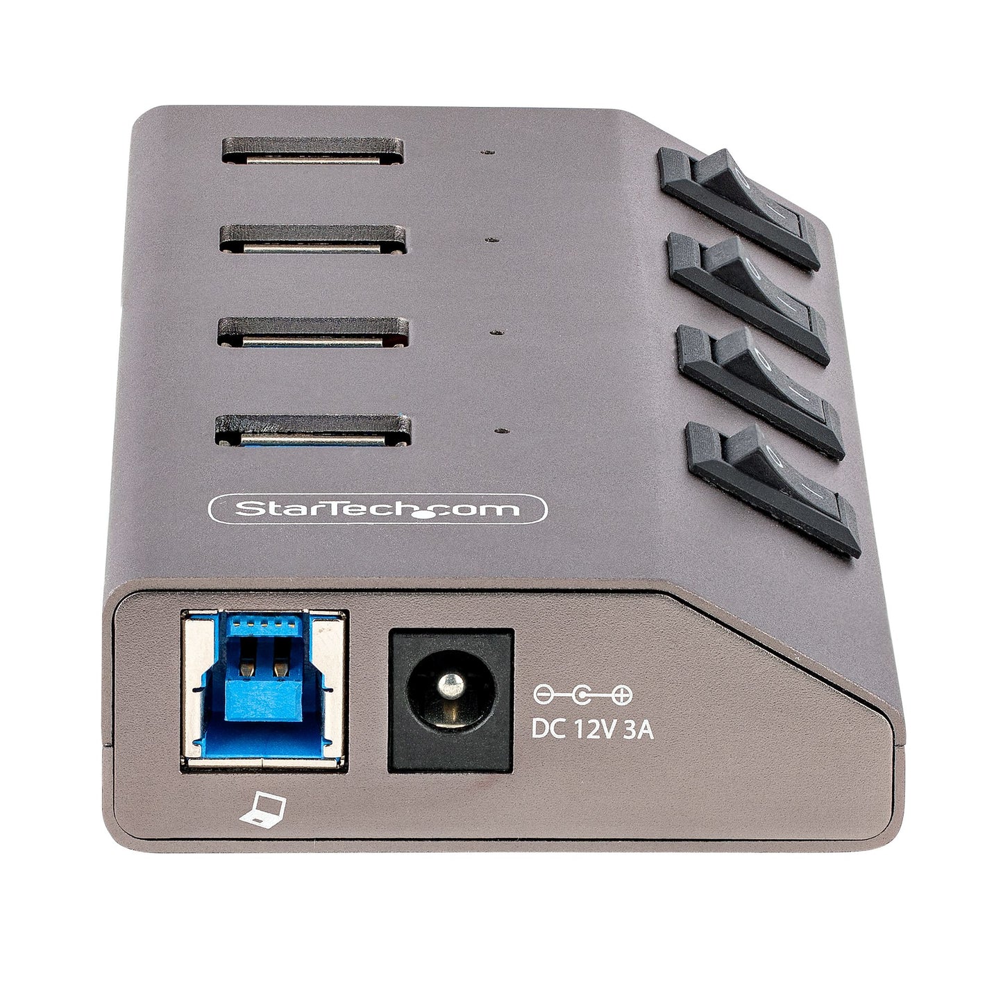 StarTech.com 4 Port Self-Powered USB C Hub with Individual On/Off Switches, USB 3.0