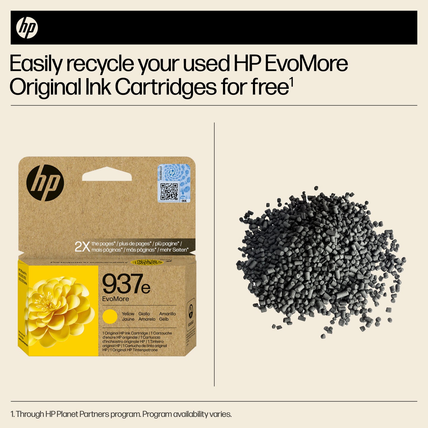 HP 4S6W8NE/937E Yellow Ink Cartridge (1.65K pages)