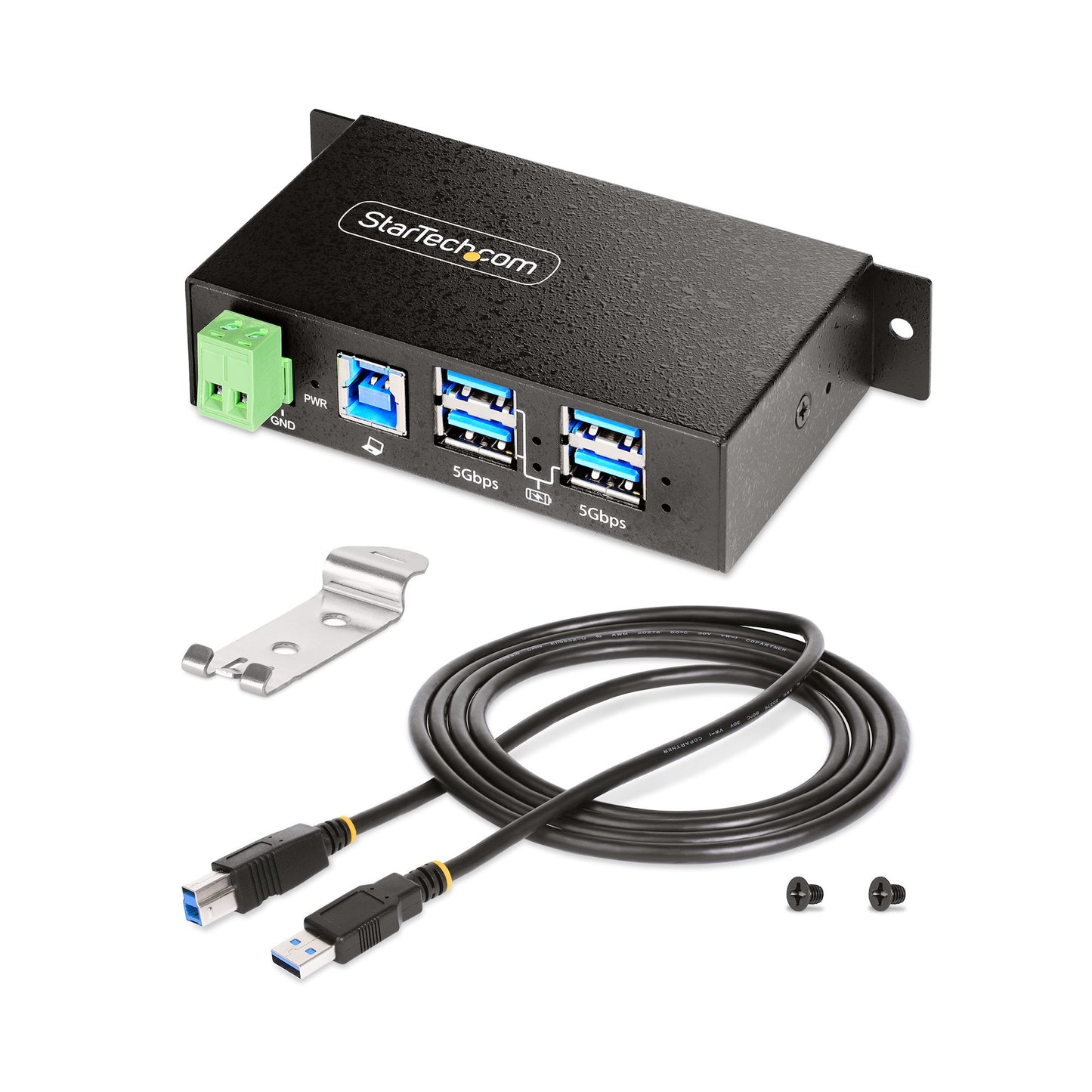 StarTech.com 4-Port Managed USB Hub with 4x USB-A, Heavy Duty with Metal Industrial