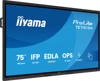 iiyama TE7515A-B2AG Signage Display Kiosk design 4K UHD VA Touch Monitor