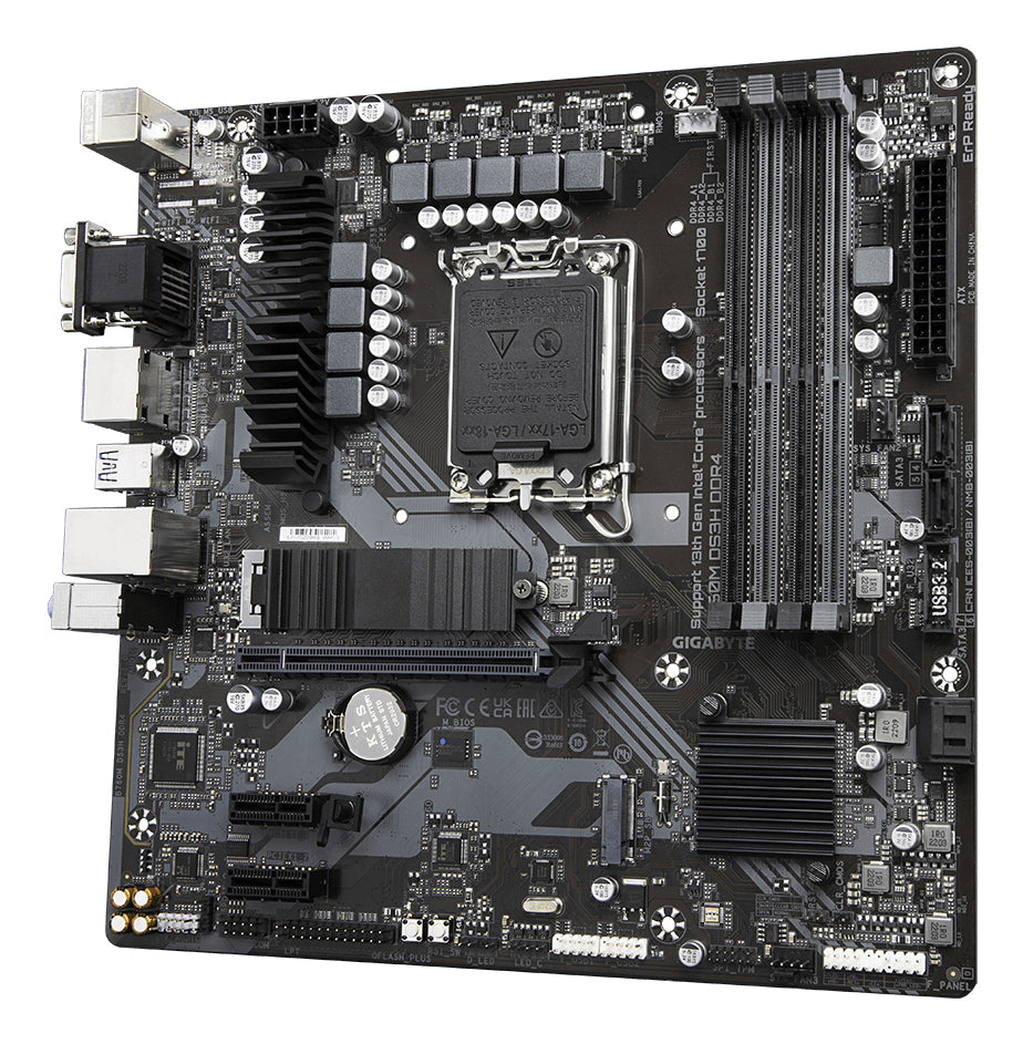 Gigabyte B760M DS3H DDR4 Motherboard - Supports Intel Core 14th Gen CPUs, 6+2+1